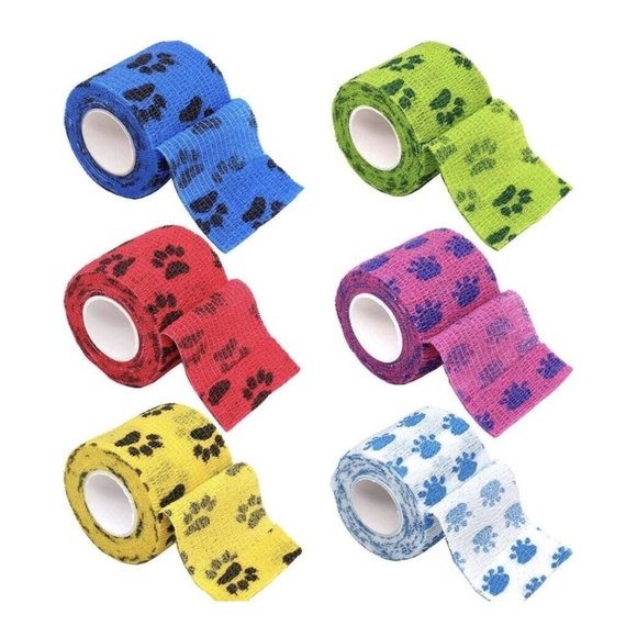 Cat Dog Bandage Self Adhesive Brand New 6 Rolls Pet Bandage First Aid Pet - Picture 1 of 8